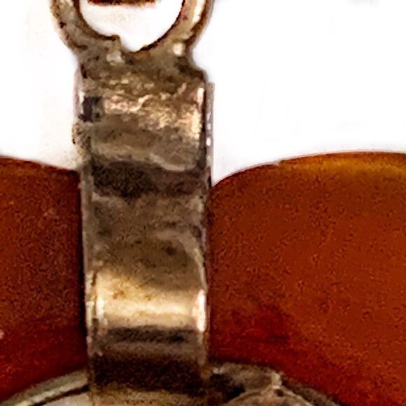 Vintage Hobe’ Carnelian glass Chinese symbol heart shaped pendant - Picture 2 of 7